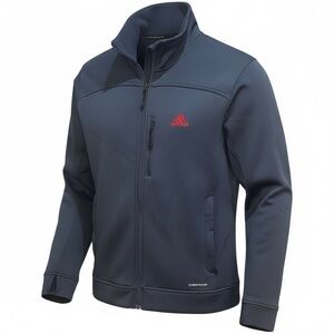 Adidas Woman”s Dark Blue Performance Jacket with Red Logo